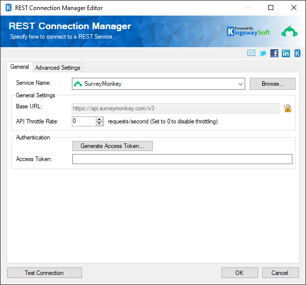 SSIS REST SurveyMonkey Connection Manager